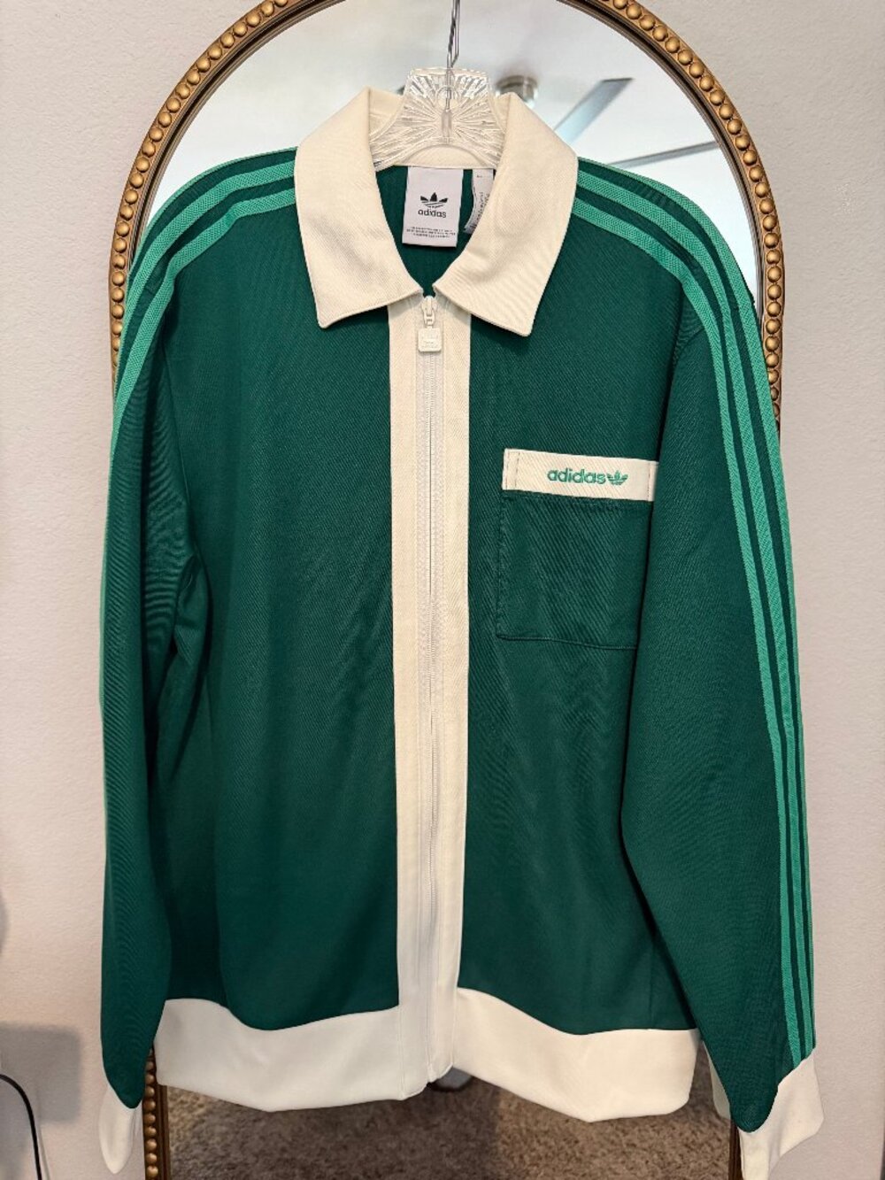 Adidas Originals Archive Track Top Collegiate Green Black 3-Stripes S Small